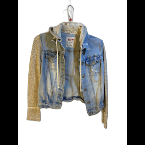 Jean Jacket Mismo Supply, hooded stressed, Small - Picture 1 of 10